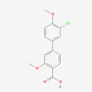 molecular formula C15H13ClO4 B6406727 4-(3-Chloro-4-methoxyphenyl)-2-methoxybenzoic acid, 95% CAS No. 1261905-01-4