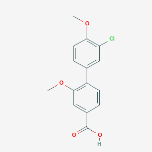 molecular formula C15H13ClO4 B6406737 4-(3-Chloro-4-methoxyphenyl)-3-methoxybenzoic acid, 95% CAS No. 1261898-39-8