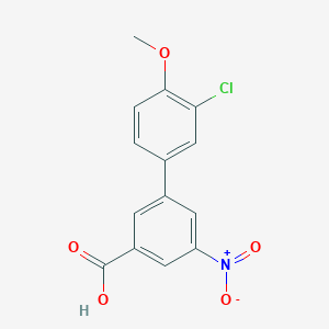 molecular formula C14H10ClNO5 B6406739 3-(3-Chloro-4-methoxyphenyl)-5-nitrobenzoic acid, 95% CAS No. 1261943-41-2