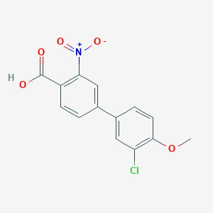 molecular formula C14H10ClNO5 B6406742 4-(3-Chloro-4-methoxyphenyl)-2-nitrobenzoic acid, 95% CAS No. 1261957-23-6