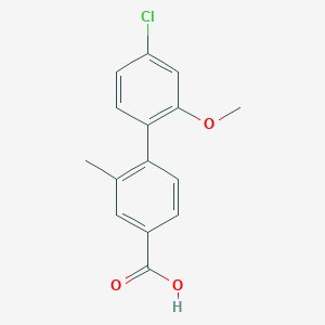 molecular formula C15H13ClO3 B6406747 4-(4-Chloro-2-methoxyphenyl)-3-methylbenzoic acid, 95% CAS No. 1261980-47-5