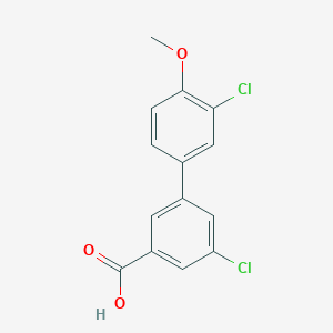 molecular formula C14H10Cl2O3 B6406755 5-Chloro-3-(3-chloro-4-methoxyphenyl)benzoic acid, 95% CAS No. 1262002-10-7