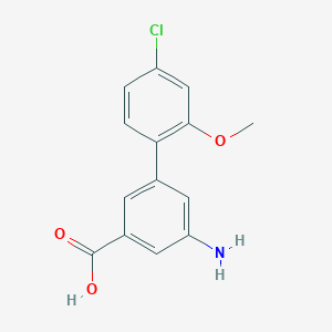 molecular formula C14H12ClNO3 B6406764 3-Amino-5-(4-chloro-2-methoxyphenyl)benzoic acid, 95% CAS No. 1261930-28-2
