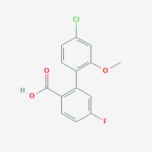 molecular formula C14H10ClFO3 B6406779 2-(4-Chloro-2-methoxyphenyl)-4-fluorobenzoic acid, 95% CAS No. 1261911-42-5