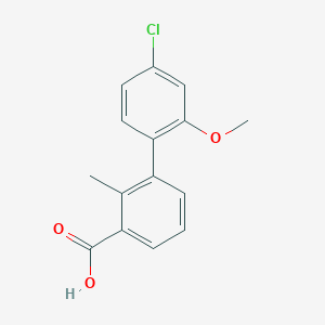 molecular formula C15H13ClO3 B6406783 3-(4-Chloro-2-methoxyphenyl)-2-methylbenzoic acid, 95% CAS No. 1261911-35-6