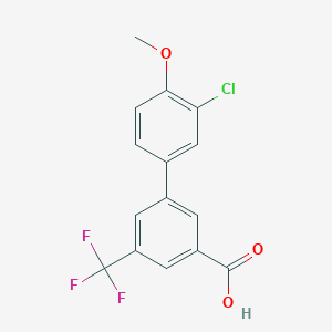 molecular formula C15H10ClF3O3 B6406786 3-(3-Chloro-4-methoxyphenyl)-5-trifluoromethylbenzoic acid, 95% CAS No. 1261992-81-7