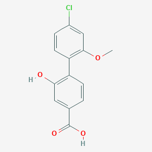molecular formula C14H11ClO4 B6406798 4-(4-Chloro-2-methoxyphenyl)-3-hydroxybenzoic acid, 95% CAS No. 1261930-32-8