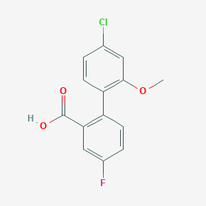 molecular formula C14H10ClFO3 B6406805 2-(4-Chloro-2-methoxyphenyl)-5-fluorobenzoic acid, 95% CAS No. 1261892-89-0