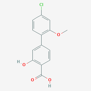 molecular formula C14H11ClO4 B6406809 4-(4-Chloro-2-methoxyphenyl)-2-hydroxybenzoic acid, 95% CAS No. 1261943-48-9