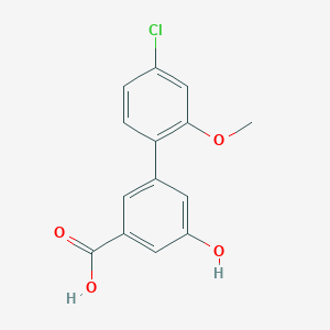 molecular formula C14H11ClO4 B6406810 3-(4-Chloro-2-methoxyphenyl)-5-hydroxybenzoic acid, 95% CAS No. 1261980-95-3