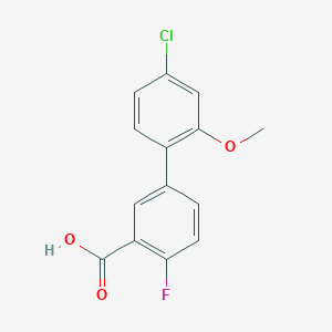 molecular formula C14H10ClFO3 B6406815 5-(4-Chloro-2-methoxyphenyl)-2-fluorobenzoic acid, 95% CAS No. 1261930-40-8