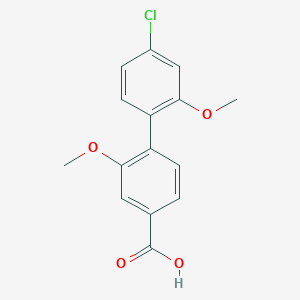 molecular formula C15H13ClO4 B6406820 4-(4-Chloro-2-methoxyphenyl)-3-methoxybenzoic acid, 95% CAS No. 1261976-19-5