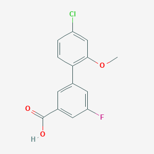 molecular formula C14H10ClFO3 B6406821 3-(4-Chloro-2-methoxyphenyl)-5-fluorobenzoic acid, 95% CAS No. 1261909-66-3