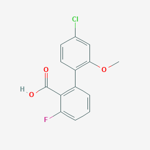 molecular formula C14H10ClFO3 B6406839 2-(4-Chloro-2-methoxyphenyl)-6-fluorobenzoic acid, 95% CAS No. 1261911-58-3