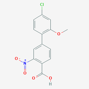 molecular formula C14H10ClNO5 B6406850 4-(4-Chloro-2-methoxyphenyl)-2-nitrobenzoic acid, 95% CAS No. 1261970-31-3