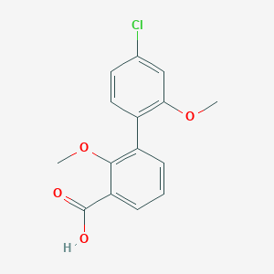 molecular formula C15H13ClO4 B6406852 3-(4-Chloro-2-methoxyphenyl)-2-methoxybenzoic acid, 95% CAS No. 1261954-31-7
