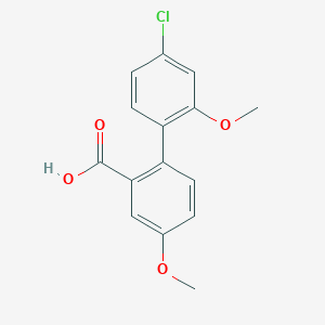 molecular formula C15H13ClO4 B6406877 2-(4-Chloro-2-methoxyphenyl)-5-methoxybenzoic acid, 95% CAS No. 1261911-69-6