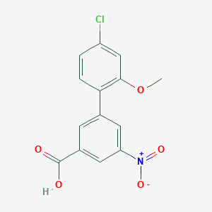 molecular formula C14H10ClNO5 B6406881 3-(4-Chloro-2-methoxyphenyl)-5-nitrobenzoic acid, 95% CAS No. 1261943-59-2