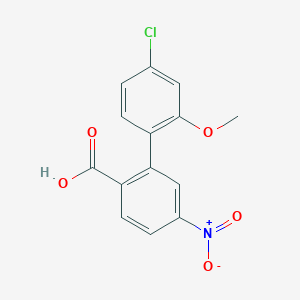 molecular formula C14H10ClNO5 B6406891 2-(4-Chloro-2-methoxyphenyl)-4-nitrobenzoic acid, 95% CAS No. 1261930-49-7