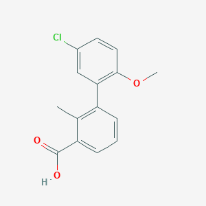 molecular formula C15H13ClO3 B6406898 3-(5-Chloro-2-methoxyphenyl)-2-methylbenzoic acid, 95% CAS No. 1261898-42-3