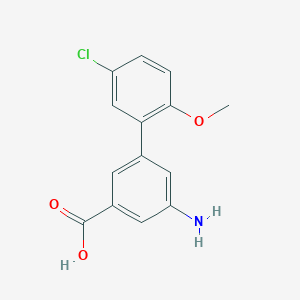 molecular formula C14H12ClNO3 B6406910 3-Amino-5-(5-chloro-2-methoxyphenyl)benzoic acid, 95% CAS No. 1261930-62-4