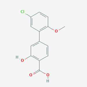 molecular formula C14H11ClO4 B6406918 4-(5-Chloro-2-methoxyphenyl)-2-hydroxybenzoic acid, 95% CAS No. 1261930-65-7