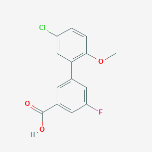 molecular formula C14H10ClFO3 B6406927 3-(5-Chloro-2-methoxyphenyl)-5-fluorobenzoic acid, 95% CAS No. 1261980-98-6