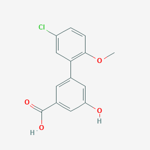 molecular formula C14H11ClO4 B6406932 3-(5-Chloro-2-methoxyphenyl)-5-hydroxybenzoic acid, 95% CAS No. 1261992-91-9