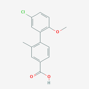 molecular formula C15H13ClO3 B6406941 4-(5-Chloro-2-methoxyphenyl)-3-methylbenzoic acid, 95% CAS No. 1261912-02-0
