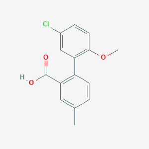 molecular formula C15H13ClO3 B6406945 2-(5-Chloro-2-methoxyphenyl)-5-methylbenzoic acid, 95% CAS No. 1261954-39-5