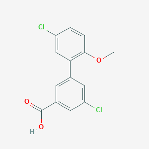 molecular formula C14H10Cl2O3 B6406966 5-Chloro-3-(5-chloro-2-methoxyphenyl)benzoic acid, 95% CAS No. 1262002-18-5