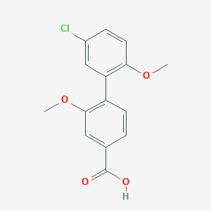 molecular formula C15H13ClO4 B6406972 4-(5-Chloro-2-methoxyphenyl)-3-methoxybenzoic acid, 95% CAS No. 1261993-57-0