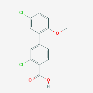 molecular formula C14H10Cl2O3 B6406976 2-Chloro-4-(5-chloro-2-methoxyphenyl)benzoic acid, 95% CAS No. 877383-61-4