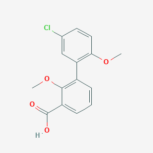molecular formula C15H13ClO4 B6406985 3-(5-Chloro-2-methoxyphenyl)-2-methoxybenzoic acid, 95% CAS No. 1261965-14-3