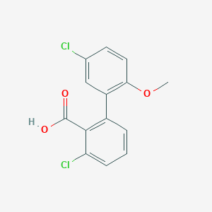 6-Chloro-2-(5-chloro-2-methoxyphenyl)benzoic acid, 95%
