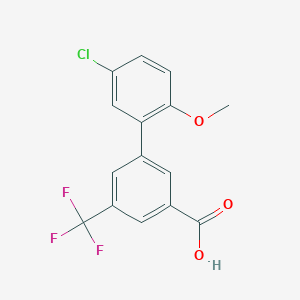 molecular formula C15H10ClF3O3 B6407003 3-(5-Chloro-2-methoxyphenyl)-5-trifluoromethylbenzoic acid, 95% CAS No. 1261944-02-8