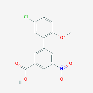 molecular formula C14H10ClNO5 B6407006 3-(5-Chloro-2-methoxyphenyl)-5-nitrobenzoic acid, 95% CAS No. 1261913-70-5