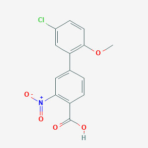 molecular formula C14H10ClNO5 B6407009 4-(5-Chloro-2-methoxyphenyl)-2-nitrobenzoic acid, 95% CAS No. 1261965-27-8