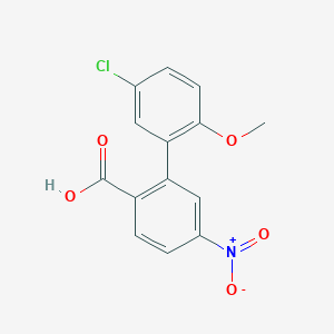molecular formula C14H10ClNO5 B6407015 2-(5-Chloro-2-methoxyphenyl)-4-nitrobenzoic acid, 95% CAS No. 1261913-75-0