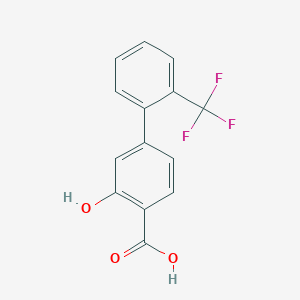 molecular formula C14H9F3O3 B6407023 2-Hydroxy-4-(2-trifluoromethylphenyl)benzoic acid, 95% CAS No. 1261603-03-5