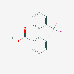 molecular formula C15H11F3O2 B6407041 5-Methyl-2-(2-trifluoromethylphenyl)benzoic acid, 95% CAS No. 1261635-07-7
