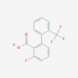 molecular formula C14H8F4O2 B6407051 6-Fluoro-2-(2-trifluoromethylphenyl)benzoic acid, 95% CAS No. 1261771-99-6