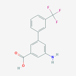 molecular formula C14H10F3NO2 B6407082 3-Amino-5-(3-trifluoromethylphenyl)benzoic acid, 95% CAS No. 1261976-26-4