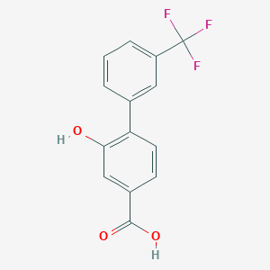 molecular formula C14H9F3O3 B6407089 3-Hydroxy-4-(3-trifluoromethylphenyl)benzoic acid, 95% CAS No. 1261983-44-1