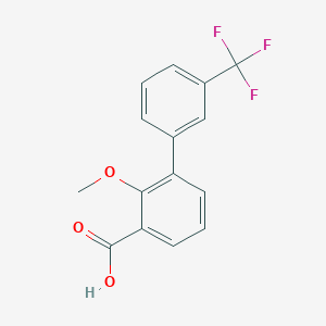 molecular formula C15H11F3O3 B6407096 2-Methoxy-3-(3-trifluoromethylphenyl)benzoic acid, 95% CAS No. 1261789-31-4