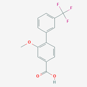 molecular formula C15H11F3O3 B6407115 3-Methoxy-4-(3-trifluoromethylphenyl)benzoic acid, 95% CAS No. 1261481-47-3