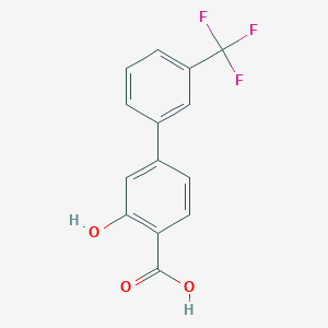 molecular formula C14H9F3O3 B6407122 2-Hydroxy-4-(3-trifluoromethylphenyl)benzoic acid, 95% CAS No. 1261773-03-8