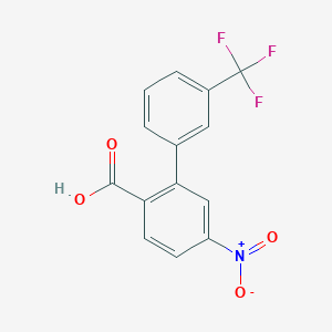 molecular formula C14H8F3NO4 B6407129 4-Nitro-2-(3-trifluoromethylphenyl)benzoic acid, 95% CAS No. 1261742-18-0