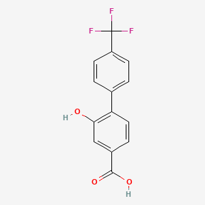 molecular formula C14H9F3O3 B6407143 3-Hydroxy-4-(4-trifluoromethylphenyl)benzoic acid, 95% CAS No. 1261913-14-7
