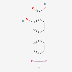 molecular formula C14H9F3O3 B6407155 2-Hydroxy-4-(4-trifluoromethylphenyl)benzoic acid, 95% CAS No. 1261888-03-2